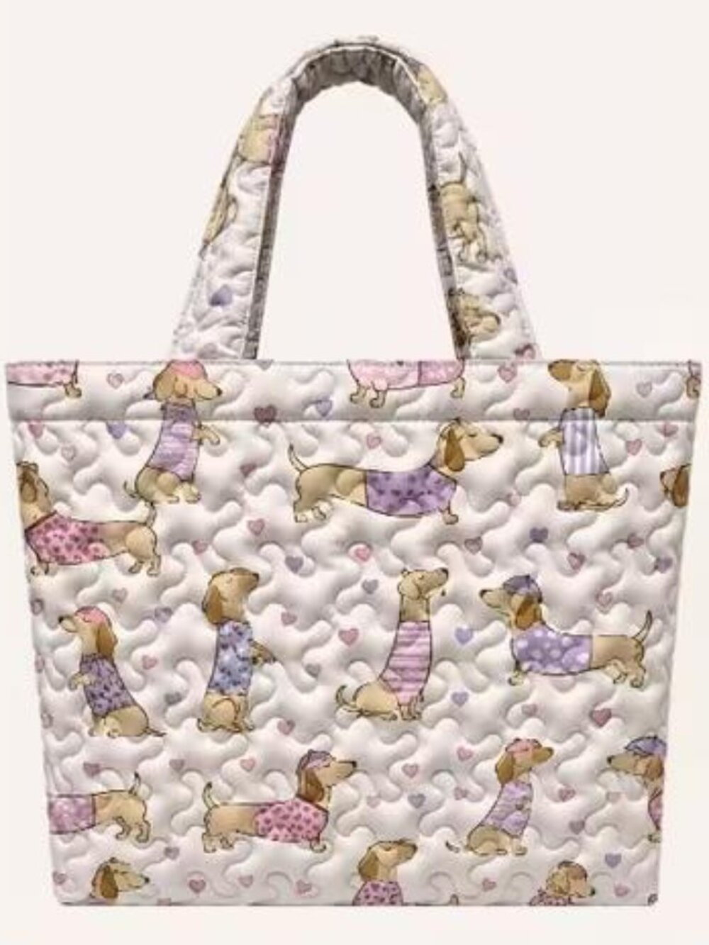 QUILTED DACHSHUNDS LOVE TOTE